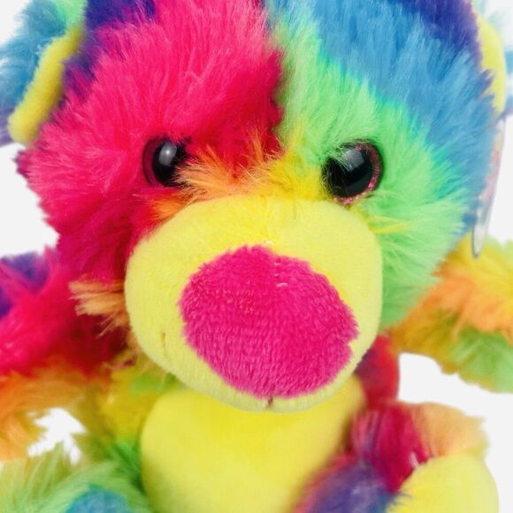 NWT 2017 Nanco Tie Dye Rainbow Teddy Bear Plush Colorful Soft Toy Stuffed Animal - Picture 10 of 11